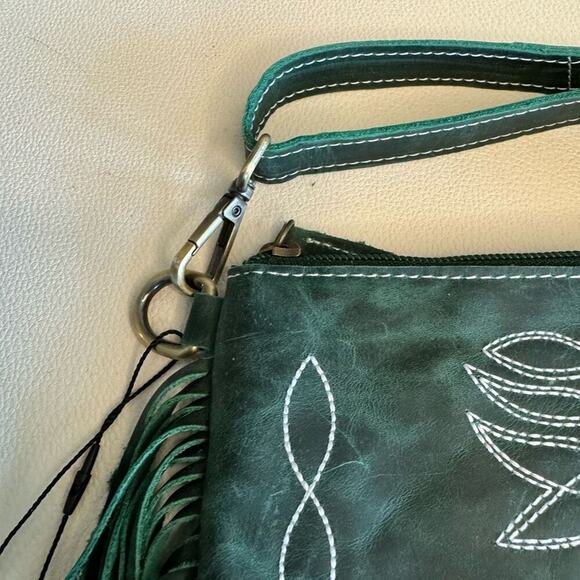 Bluebell Bootstitch Leather Western Purse Clutch Wallet Crossbody NEW Fast Ship - Picture 9 of 14